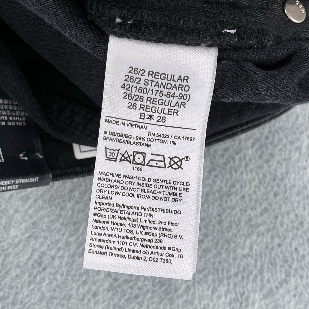 GAP Jeans Women 2/26 (ACTUAL 26x26.5) Black Cheeky Straight High Rise NWT - Picture 10 of 16